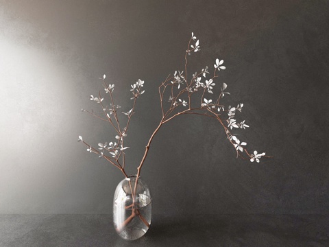  花瓶 花卉 花艺3d模型 