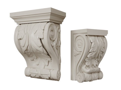  法式柱头 雕花柱头 罗马柱柱头 石膏柱头su模型 