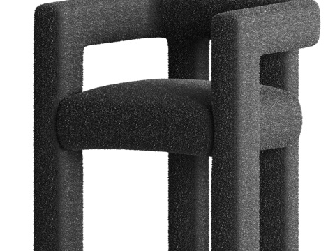  现代意式奶油风布艺扶手椅3d模型 