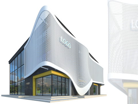  商业建筑外观3d模型 