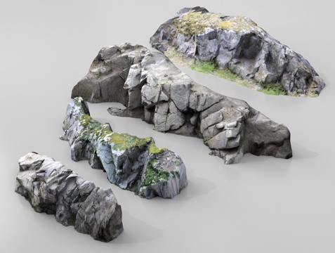  景观石头 庭院石头 景石 石头造景 假山3d模型 