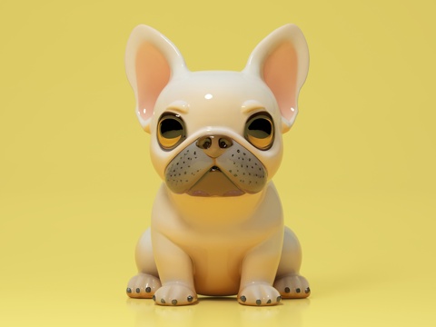  狗狗 沙皮狗 卡通动物 犬 Q版形象 动漫风格 手办 玩偶3d模型 
