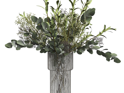  现代花瓶花艺3d模型 