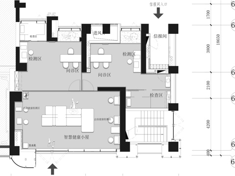  社区社康小门诊cad施工图 