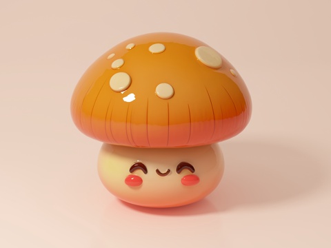  卡通蘑菇 动画 动漫 角色 形象 手办 摆件 饰品 道具 装3d模型 