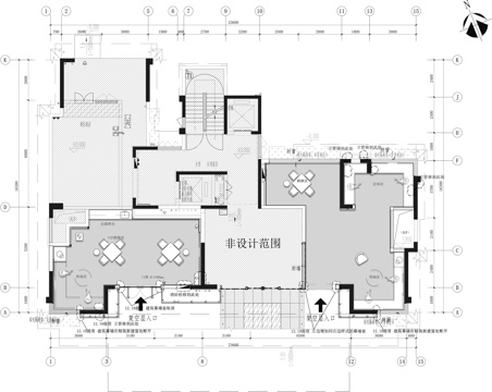  架空层棋牌娱乐区cad施工图 