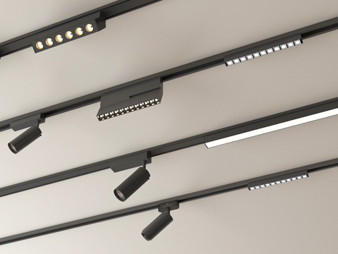  射灯 筒灯 灯条 轨道射灯 磁吸射灯3d模型 