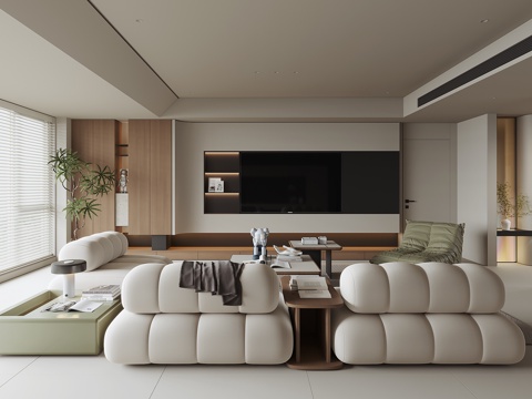  现代家居客厅su模型 