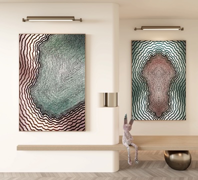  现代装饰画3d模型 
