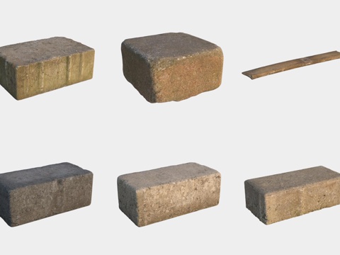  石头砖块建材3d模型 