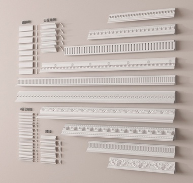  踢脚线 石膏线 天花角线 天花线条3d模型 