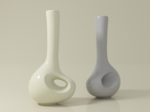  几何花瓶 陶瓷 饰品 艺术装置 创意造型 雕塑雕刻 石雕摆件3d模型 