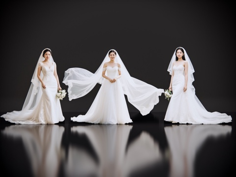  2D现代人物 婚纱照 婚纱新娘 婚纱美女 现代美女su模型 