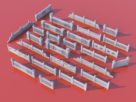  围栏 护栏 栏杆3d模型 