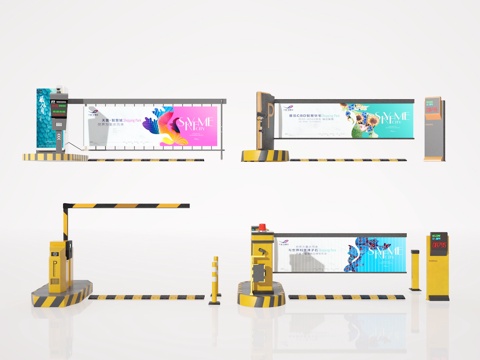  停车杆3d模型 
