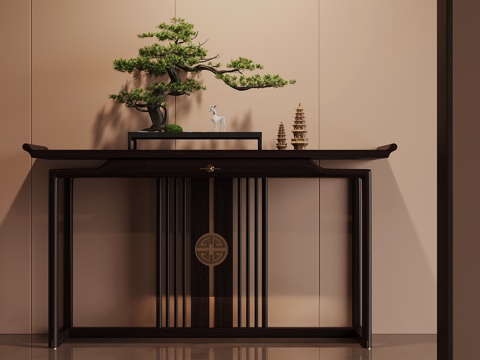 玄关柜 新中式玄关柜 端景柜3d模型 