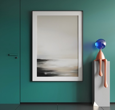  现代挂画  现代抽象挂画  现代极简挂画su模型 