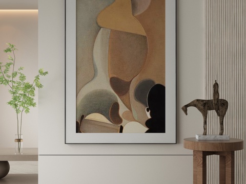  现代侘寂挂画 油画3d模型 