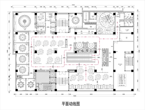  1460㎡火锅店平面图cad施工图 