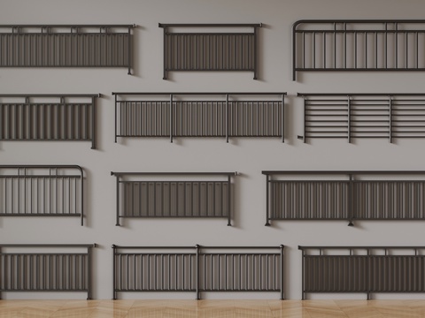  栏杆 现代栏杆 简易栏杆3d模型 