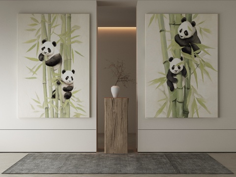  现代侘寂挂画 油画3d模型 