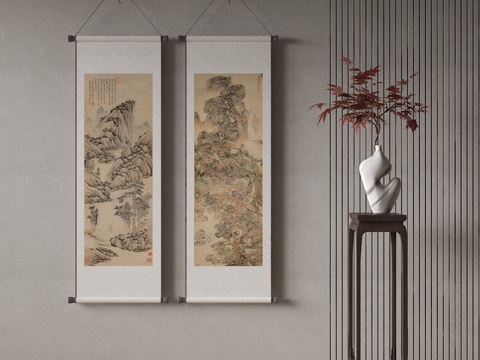  中式装饰画3d模型 