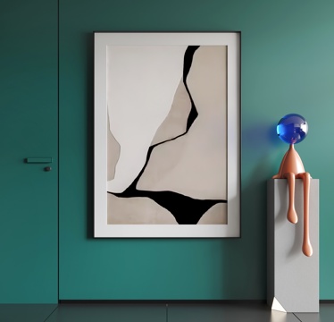  现代挂画  现代抽象挂画  现代极简挂画su模型 
