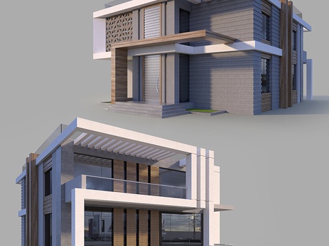  别墅 建筑3d模型 