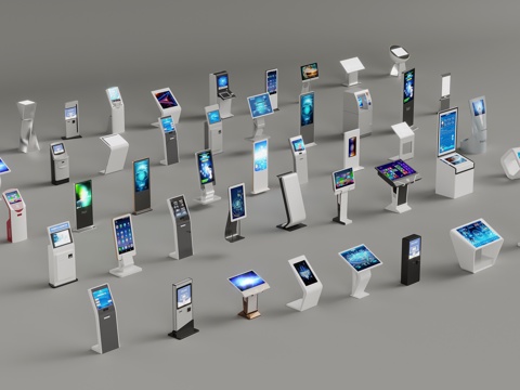  自助机 现代取票机 查询机3d模型 