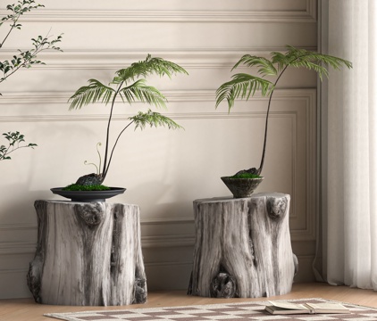  新中式盆景3d模型 