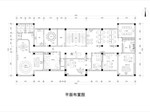  420㎡办公会所平面图cad施工图 