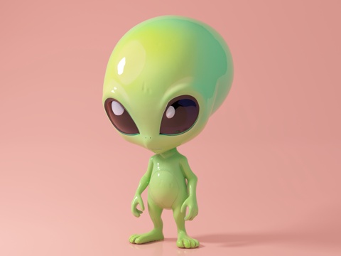 外星人 卡通人物 Q版角色 美陈打卡IP 动漫形象 手办摆件3d模型 