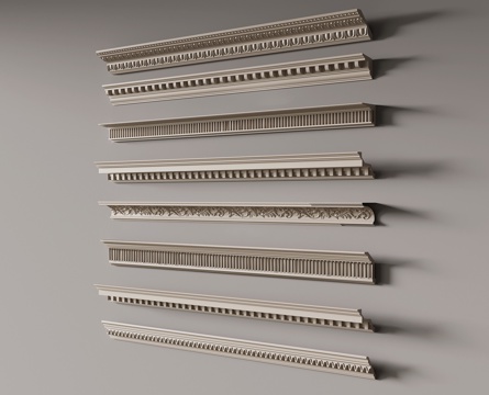  线条 欧式石膏雕花线条3d模型 