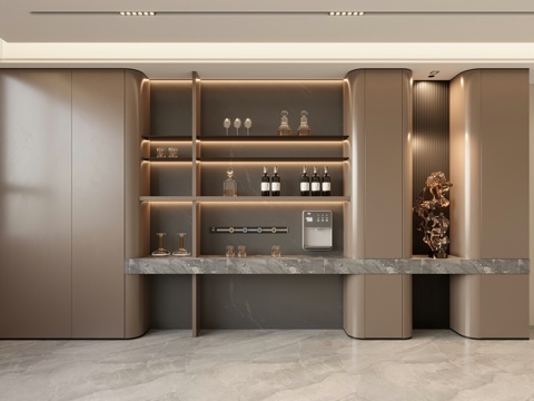  现代意式酒柜3d模型 