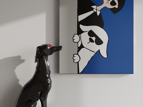  现代简约挂画3d模型 