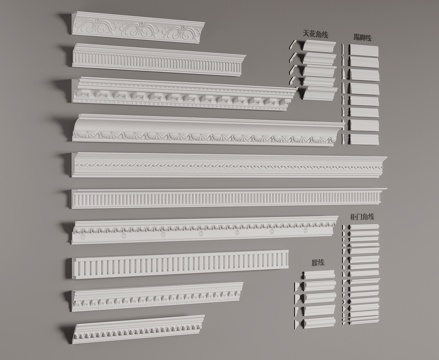  石膏线 简欧石膏线条3d模型 