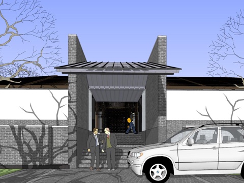  万科棠樾居住区会所 中式su模型 