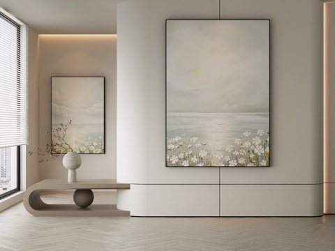  现代侘寂挂画 油画3d模型 