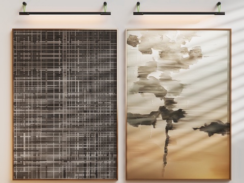  现代轻奢装饰挂画3d模型 