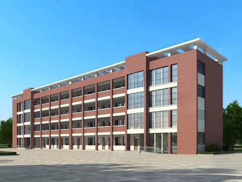  现代学校 教学楼 建筑外立面 宿舍楼 G8763d模型 