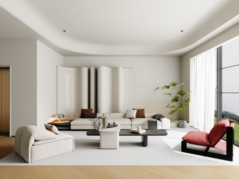  现代沙发组合 茶几 地毯3d模型 