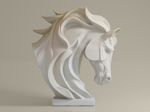  马头 马 雕塑雕像 石膏像 动物雕塑 动物摆件 艺术雕塑 抽3d模型 