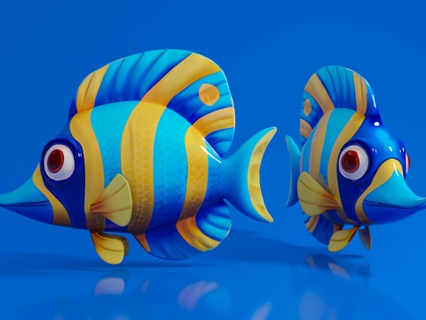  热带鱼 海鱼 海洋生物 鱼儿 Q版造型 创意艺术 动漫风格3d模型 