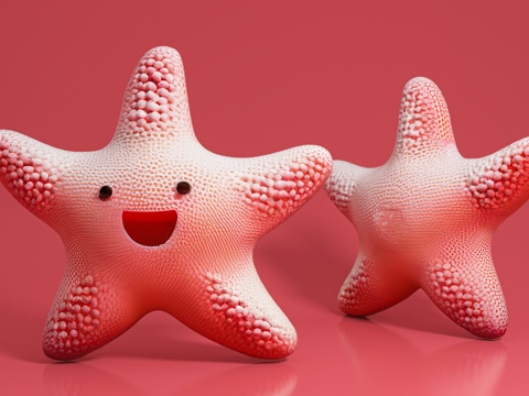  海星 卡通海星 海洋生物 卡通形象 动漫 雕塑雕像 摆件手办3d模型 
