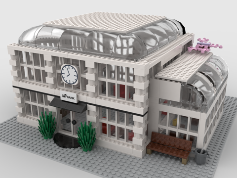  乐高 LEGO 玩具 积木 建筑 银行3d模型 
