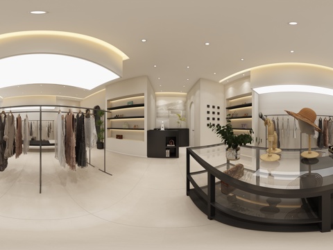 现代服装店全景3d模型
