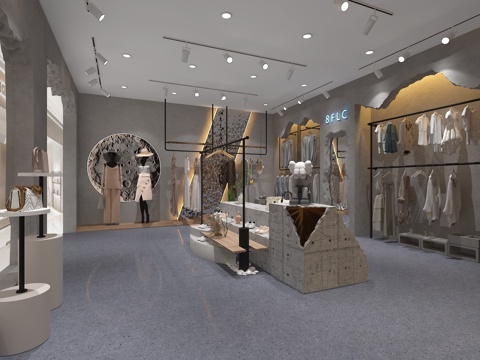  女装店3d模型 