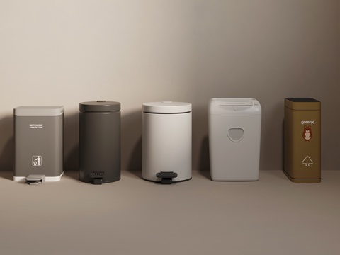  垃圾桶 现代家用垃圾桶 垃圾箱su模型 