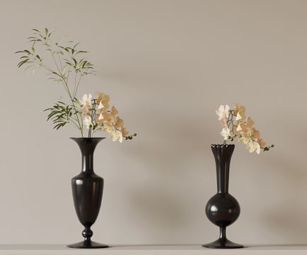  法式花瓶花艺 中古风花瓶花艺3d模型 