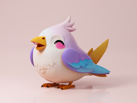  卡通鸟儿 报喜鸟 麻雀 鸟儿动漫风格 卡通形象 手办摆件 雕3d模型 